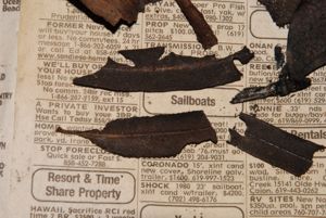 More carbonized leaves